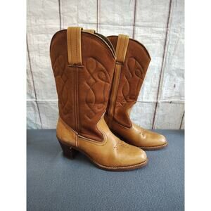 Dexter Women's Western Cowgirl Brown Leather/Suede Boot Size 9 N 709599 Rodeo